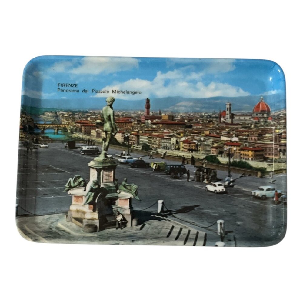 Vintage Firenze Italy Souvenir Tray Piazza Michelangelo David View 6 x 4